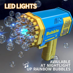 40 Hole Rocket Launcher Handheld Portable Electric Automatic Bubble Gun Party Birthday Gift Toy(without Bubble Water)