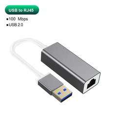 Adaptateur Ethernet USB Type C 1000Mbps, carte réseau RJ45 USB 3.0 pour MacBook PC Windows XP 7 câble Internet Lan USB Android